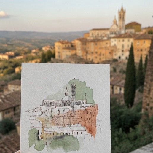 AKVARELL WORKSHOP Urban Sketch Toscana MÁJUS 9.